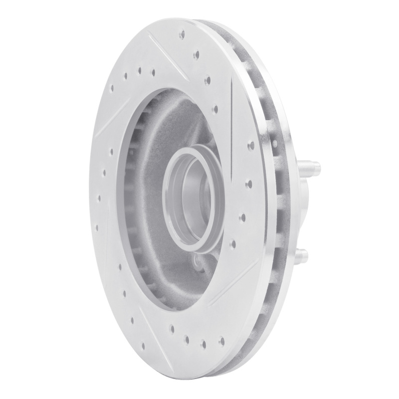 Ford Ranger Brake Rotor (1) - Front Left - R1 Concepts - Drilled & Slotted - Silver - `98-`02